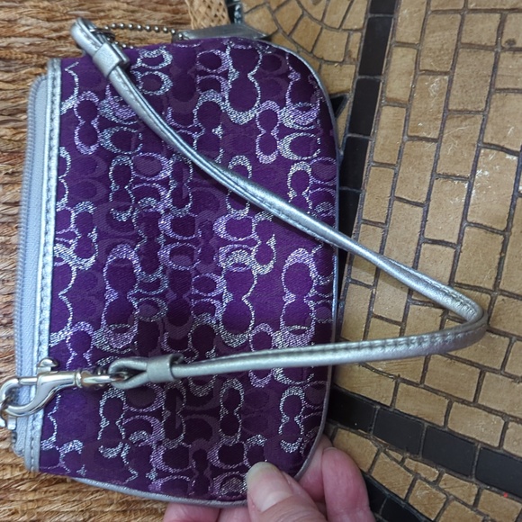 Coach Purple and Silver Clutch Wristlet - Picture 4 of 5